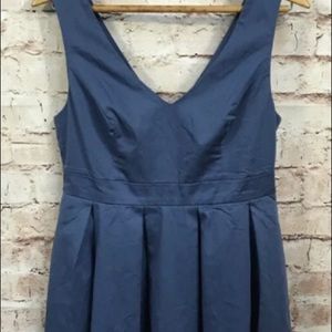 Blue v neck work dress